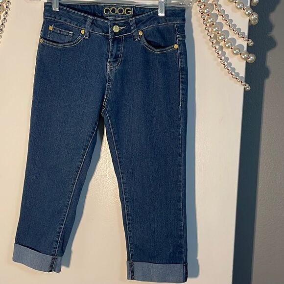 Coogi denim Y2K Capri embroidered pockets streetwear size 7/8 jeans - Picture 1 of 9